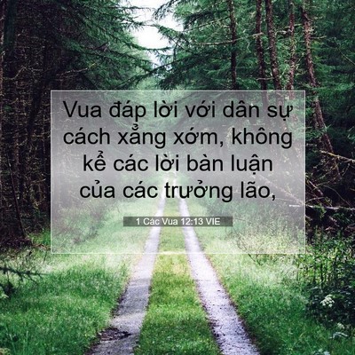 Picture 07 - 1 Các Vua 12:13 VIE - Vua đáp lời với dân sự cách xẳng - Bible Verse Picture