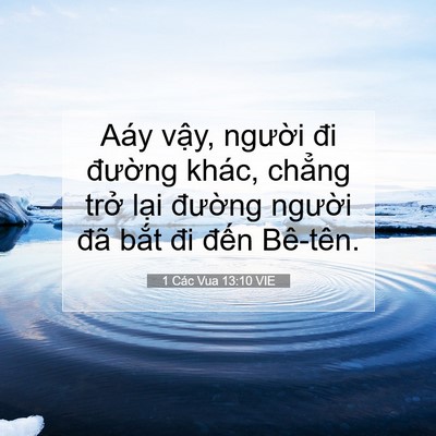 Picture 07 - 1 Các Vua 13:10 VIE - Aáy vậy, người đi đường khác, chẳng - Bible Verse Picture