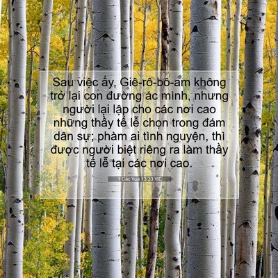 Picture 07 - 1 Các Vua 13:33 VIE - Sau việc ấy, Giê-rô-bô-am không trở - Bible Verse Picture