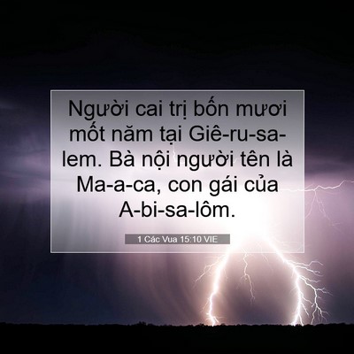Picture 07 - 1 Các Vua 15:10 VIE - Người cai trị bốn mươi mốt năm tại - Bible Verse Picture