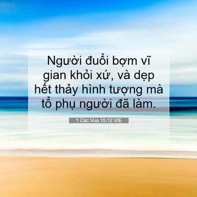 Picture 07 - 1 Các Vua 15:12 VIE - Người đuổi bợm vĩ gian khỏi xứ, và - Bible Verse Picture