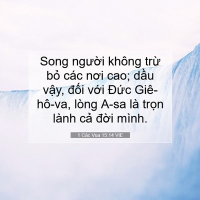 Picture 07 - 1 Các Vua 15:14 VIE - Song người không trừ bỏ các nơi cao; - Bible Verse Picture