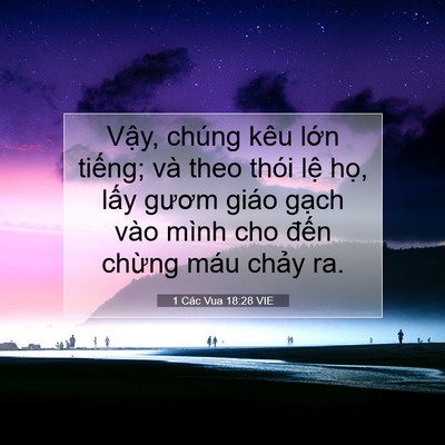 Picture 07 - 1 Các Vua 18:28 VIE - Vậy, chúng kêu lớn tiếng; và theo thói - Bible Verse Picture