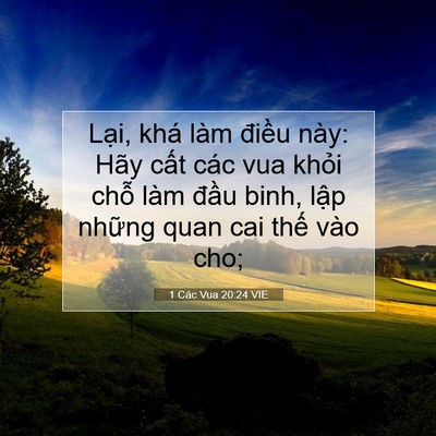 Picture 07 - 1 Các Vua 20:24 VIE - Lại, khá làm điều này: Hãy cất các - Bible Verse Picture