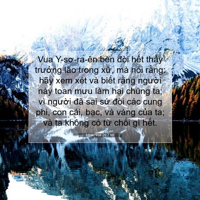 Picture 07 - 1 Các Vua 20:7 VIE - Vua Y-sơ-ra-ên bèn đòi hết thảy - Bible Verse Picture