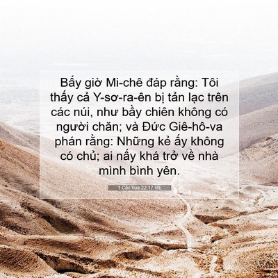 Picture 07 - 1 Các Vua 22:17 VIE - Bấy giờ Mi-chê đáp rằng: Tôi thấy - Bible Verse Picture