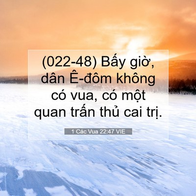 Picture 07 - 1 Các Vua 22:47 VIE - (022-48) Bấy giờ, dân Ê-đôm không có - Bible Verse Picture
