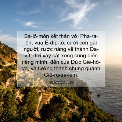 Picture 07 - 1 Các Vua 3:1 VIE - Sa-lô-môn kết thân với Pha-ra-ôn, vua - Bible Verse Picture