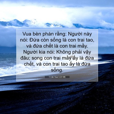 Picture 07 - 1 Các Vua 3:23 VIE - Vua bèn phán rằng: Người này nói: Đứa - Bible Verse Picture