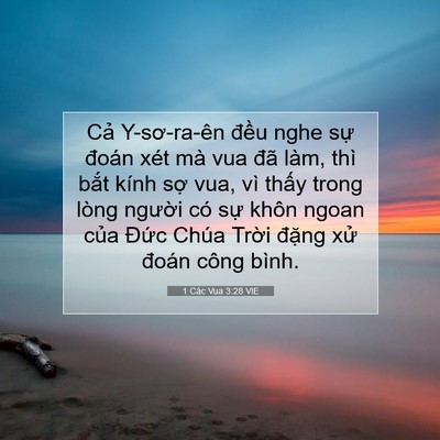 Picture 07 - 1 Các Vua 3:28 VIE - Cả Y-sơ-ra-ên đều nghe sự đoán xét - Bible Verse Picture