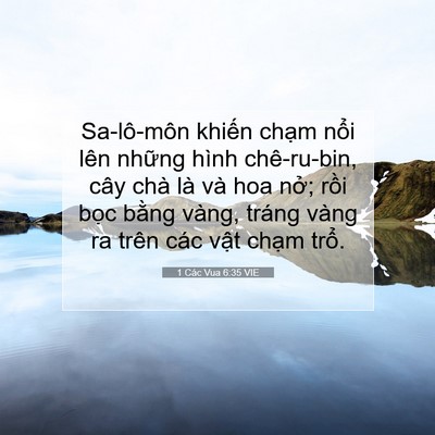 Picture 07 - 1 Các Vua 6:35 VIE - Sa-lô-môn khiến chạm nổi lên những - Bible Verse Picture
