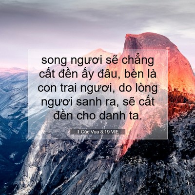 Picture 07 - 1 Các Vua 8:19 VIE - song ngươi sẽ chẳng cất đền ấy - Bible Verse Picture