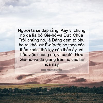 Picture 07 - 1 Các Vua 9:9 VIE - Người ta sẽ đáp rằng: Aáy vì chúng - Bible Verse Picture