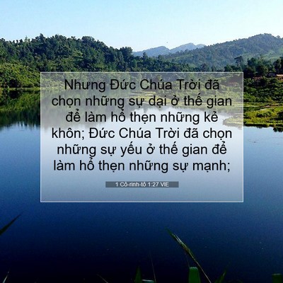 Picture 07 - 1 Cô-rinh-tô 1:27 VIE - Nhưng Đức Chúa Trời đã chọn những - Bible Verse Picture
