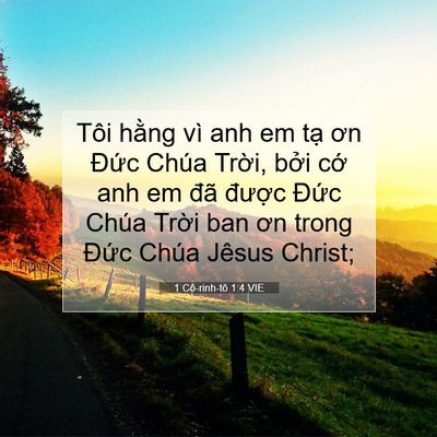 Picture 07 - 1 Cô-rinh-tô 1:4 VIE - Tôi hằng vì anh em tạ ơn Đức Chúa - Bible Verse Picture
