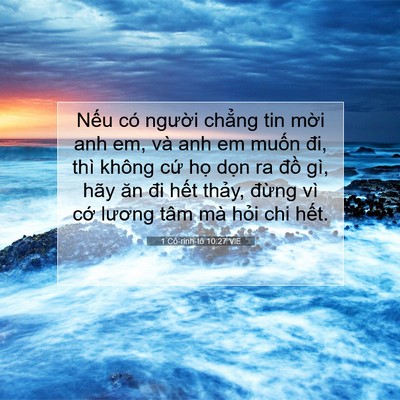 Picture 07 - 1 Cô-rinh-tô 10:27 VIE - Nếu có người chẳng tin mời anh em, và - Bible Verse Picture