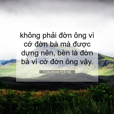 Picture 07 - 1 Cô-rinh-tô 11:9 VIE - không phải đờn ông vì cớ đờn bà mà - Bible Verse Picture
