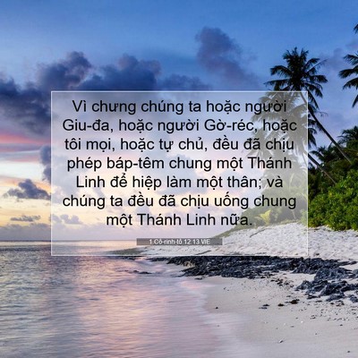 Picture 07 - 1 Cô-rinh-tô 12:13 VIE - Vì chưng chúng ta hoặc người Giu-đa, - Bible Verse Picture