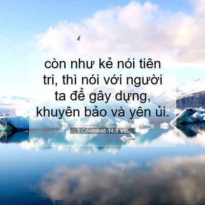 Picture 07 - 1 Cô-rinh-tô 14:3 VIE - còn như kẻ nói tiên tri, thì nói với - Bible Verse Picture