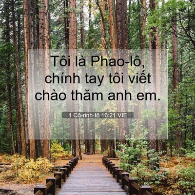 Picture 07 - 1 Cô-rinh-tô 16:21 VIE - Tôi là Phao-lô, chính tay tôi viết chào - Bible Verse Picture