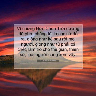 Picture 07 - 1 Cô-rinh-tô 4:9 VIE - Vì chưng Đức Chúa Trời dường đã - Bible Verse Picture