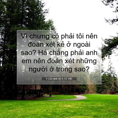 Picture 07 - 1 Cô-rinh-tô 5:12 VIE - Vì chưng có phải tôi nên đoán xét kẻ - Bible Verse Picture