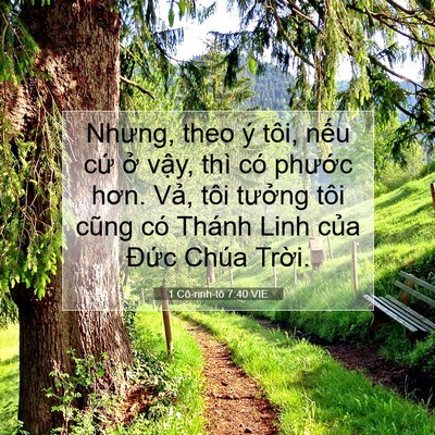 Picture 07 - 1 Cô-rinh-tô 7:40 VIE - Nhưng, theo ý tôi, nếu cứ ở vậy, thì - Bible Verse Picture