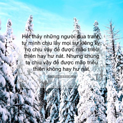 Picture 07 - 1 Cô-rinh-tô 9:25 VIE - Hết thảy những người đua tranh, tự - Bible Verse Picture