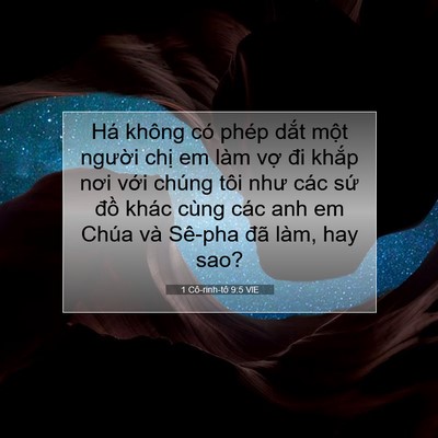 Picture 07 - 1 Cô-rinh-tô 9:5 VIE - Há không có phép dắt một người chị - Bible Verse Picture