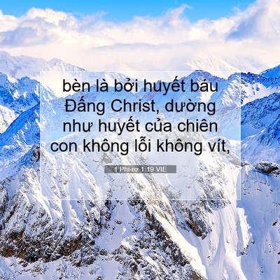 Picture 07 - 1 Phi-rơ 1:19 VIE - bèn là bởi huyết báu Đấng Christ, - Bible Verse Picture