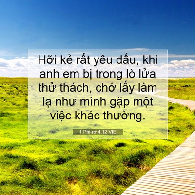 Picture 07 - 1 Phi-rơ 4:12 VIE - Hỡi kẻ rất yêu dấu, khi anh em bị - Bible Verse Picture