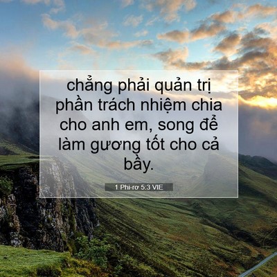 Picture 07 - 1 Phi-rơ 5:3 VIE - chẳng phải quản trị phần trách nhiệm - Bible Verse Picture