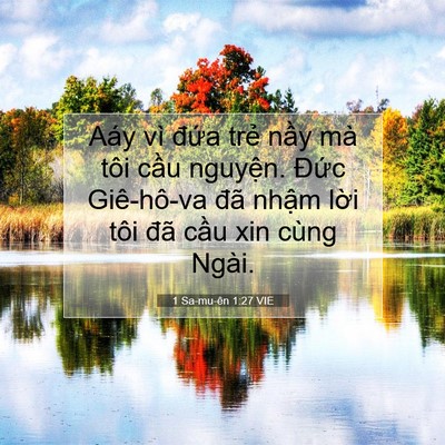 Picture 07 - 1 Sa-mu-ên 1:27 VIE - Aáy vì đứa trẻ nầy mà tôi cầu - Bible Verse Picture