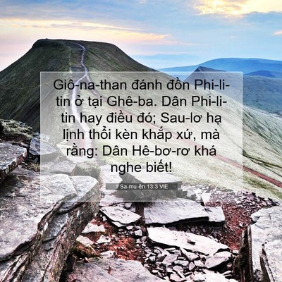Picture 07 - 1 Sa-mu-ên 13:3 VIE - Giô-na-than đánh đồn Phi-li-tin ở tại - Bible Verse Picture