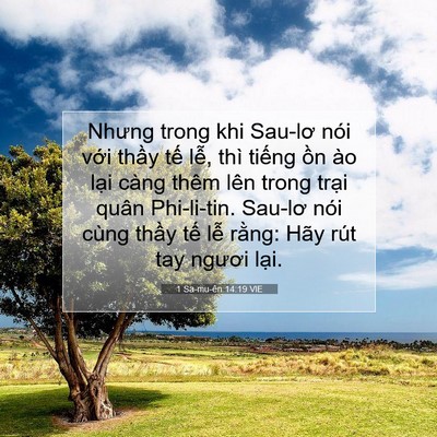 Picture 07 - 1 Sa-mu-ên 14:19 VIE - Nhưng trong khi Sau-lơ nói với thầy tế - Bible Verse Picture