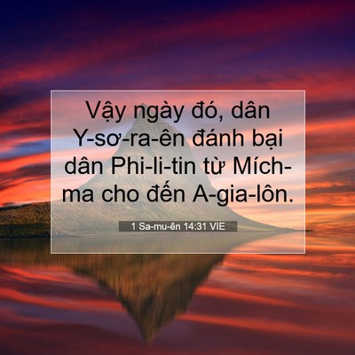 Picture 07 - 1 Sa-mu-ên 14:31 VIE - Vậy ngày đó, dân Y-sơ-ra-ên đánh bại - Bible Verse Picture