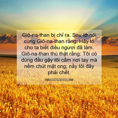 Picture 07 - 1 Sa-mu-ên 14:43 VIE - Giô-na-than bị chỉ ra. Sau-lơ nói cùng - Bible Verse Picture