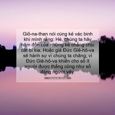 Picture 07 - 1 Sa-mu-ên 14:6 VIE - Giô-na-than nói cùng kẻ vác binh khí mình - Bible Verse Picture