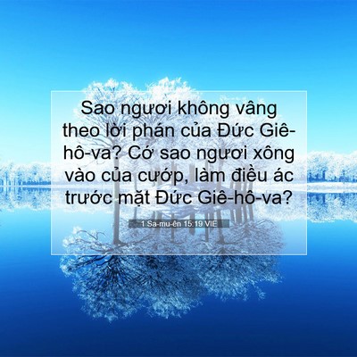 Picture 07 - 1 Sa-mu-ên 15:19 VIE - Sao ngươi không vâng theo lời phán của - Bible Verse Picture