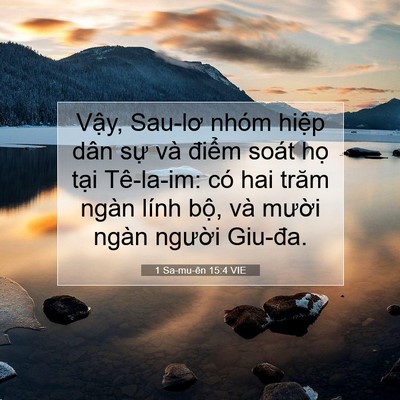Picture 07 - 1 Sa-mu-ên 15:4 VIE - Vậy, Sau-lơ nhóm hiệp dân sự và điểm - Bible Verse Picture