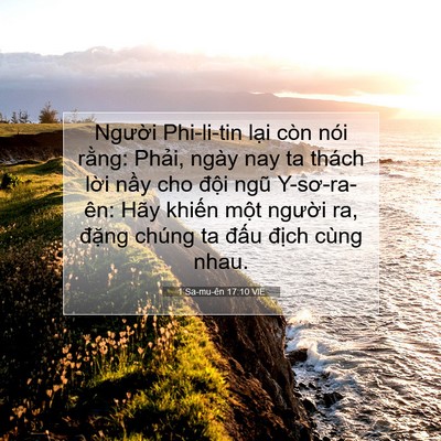Picture 07 - 1 Sa-mu-ên 17:10 VIE - Người Phi-li-tin lại còn nói rằng: - Bible Verse Picture