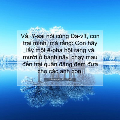 Picture 07 - 1 Sa-mu-ên 17:17 VIE - Vả, Y-sai nói cùng Đa-vít, con trai mình, - Bible Verse Picture