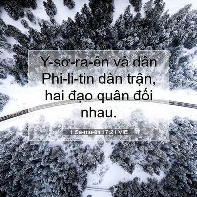 Picture 07 - 1 Sa-mu-ên 17:21 VIE - Y-sơ-ra-ên và dân Phi-li-tin dàn trận, hai - Bible Verse Picture