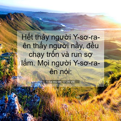 Picture 07 - 1 Sa-mu-ên 17:24 VIE - Hết thảy người Y-sơ-ra-ên thấy - Bible Verse Picture