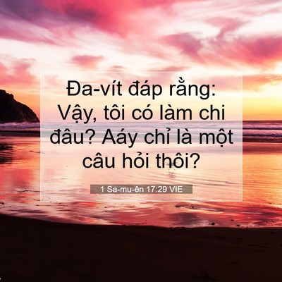 Picture 07 - 1 Sa-mu-ên 17:29 VIE - Đa-vít đáp rằng: Vậy, tôi có làm chi - Bible Verse Picture