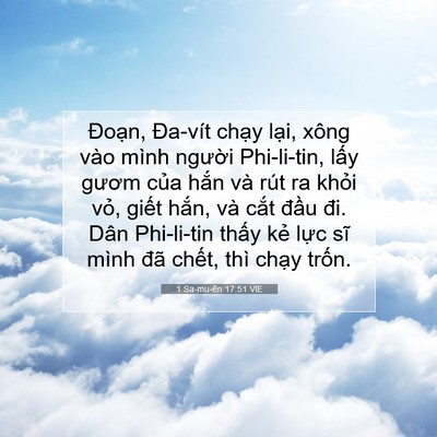 Picture 07 - 1 Sa-mu-ên 17:51 VIE - Đoạn, Đa-vít chạy lại, xông vào mình - Bible Verse Picture