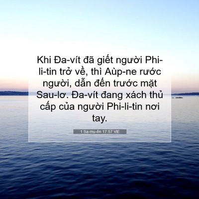 Picture 07 - 1 Sa-mu-ên 17:57 VIE - Khi Đa-vít đã giết người Phi-li-tin - Bible Verse Picture