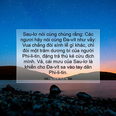 Picture 07 - 1 Sa-mu-ên 18:25 VIE - Sau-lơ nói cùng chúng rằng: Các ngươi - Bible Verse Picture