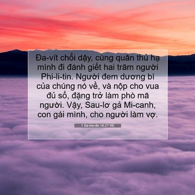 Picture 07 - 1 Sa-mu-ên 18:27 VIE - Đa-vít chổi dậy, cùng quân thủ hạ - Bible Verse Picture