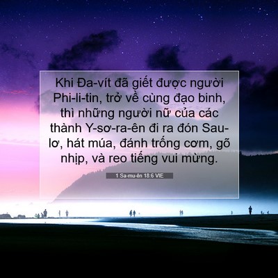 Picture 07 - 1 Sa-mu-ên 18:6 VIE - Khi Đa-vít đã giết được người - Bible Verse Picture